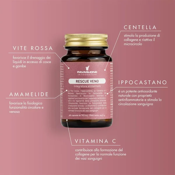 rescue veno integratore gambe gonfie e piedi gonfi plesso emorroidario pavaglione integratori capsule