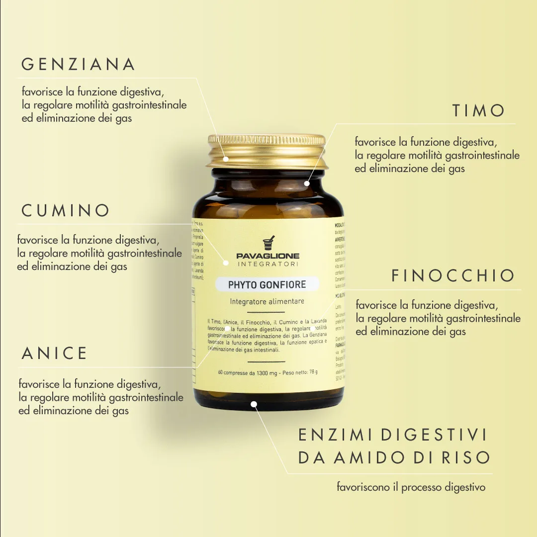 phyto gonfiore integratore pancia gonfia digestione pavaglione integratori