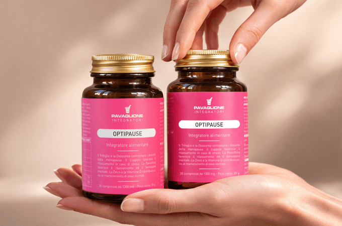 Promo Optipause Integratore menopausa per contrastare vampate di calore, l&rsquo;alterazione dell&rsquo;umore, i disturbi del sonno e la fragilit&agrave; ossea
